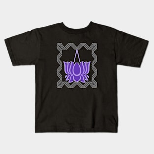 Violet lotus with grey frame Kids T-Shirt